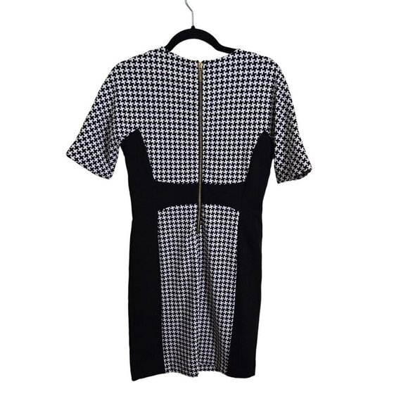 Michael Michael Kors Black White Houndstooth Designer Sheath Dress Size 4 - Picture 2 of 5